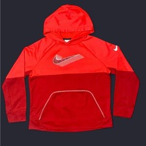 Nike Therma-Fit hoodie in bold red and white size youth L